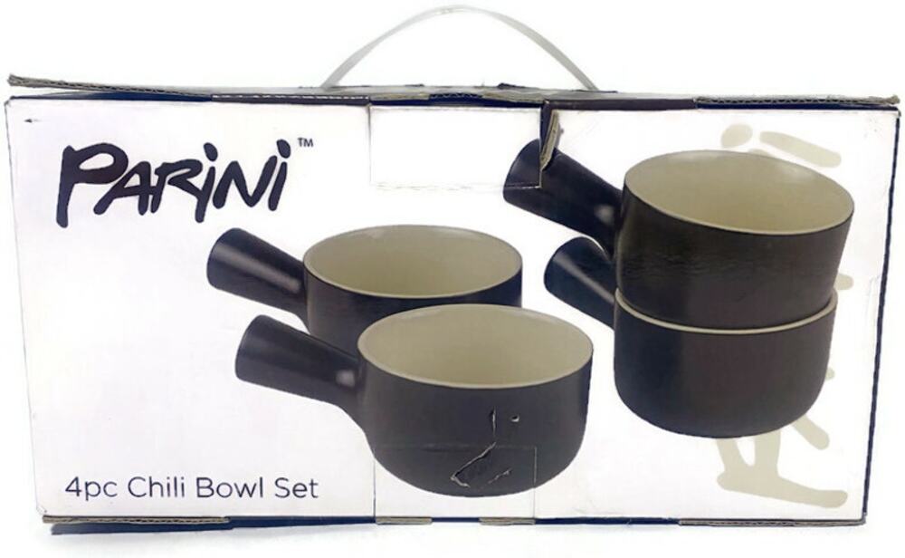 Parini Ceramic Chili Bowls Set of 4 Brown 10oz Oven Safe New in Original Box